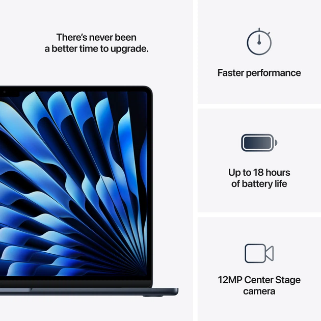 Laptop Apple MacBook Air 15.3" M4 16/512GB 2025 (MW1M3ZE/A) Midnight - obraz 10