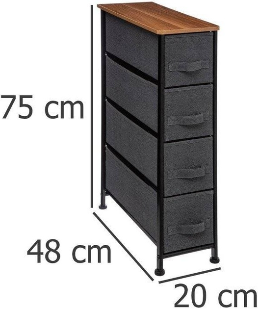 Regał 5five Simply Smart z 4 szufladami tekstylnymi 48 x 20 x 75 cm (3560239245490) - obraz 4