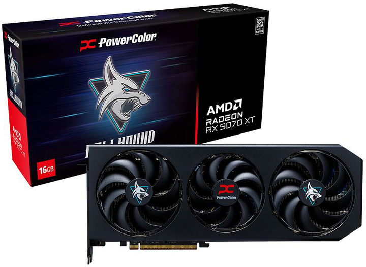 Відеокарта Powercolor PCI-Ex Radeon RX 9070 XT Hellhound OC Edition 16GB GDDR6 (256bit) (20000) (HDMI, 3 x DisplayPort) (RX9070XT 16G-L/OC) - зображення 5