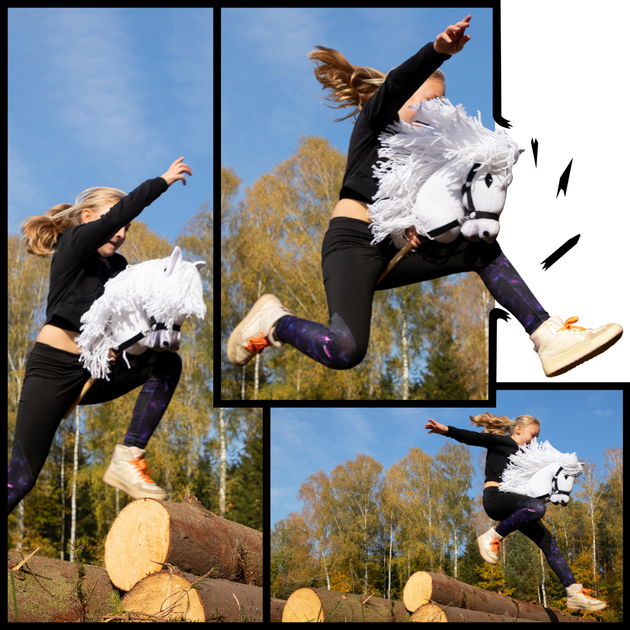 Duży koń na kiju Hobby Horse Skippi z kantarem i wodzami Biały (5906361450117) - obraz 5