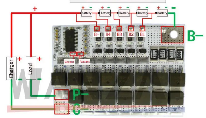 Плата 5S 18V LiFePO4 18650 Li-ion LMO Тернарна літієва батарея Захист друкованої плати Баланс зарядки - Фото 7 Плата 5S 18V LiFePO4 18650 Li-ion LMO Тернарна літієва батарея Захист друкованої плати Баланс зарядки - изображение 7