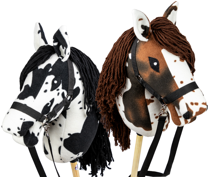Duży koń na kiju Hobby Horse Skippi z kantarem i wodzami Gniado - srokaty (5906361450100) - obraz 14