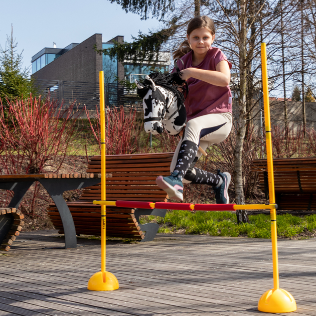 Duży koń na kiju Hobby Horse Skippi z kantarem i wodzami Caro - srokaty (5906361450094) - obraz 5