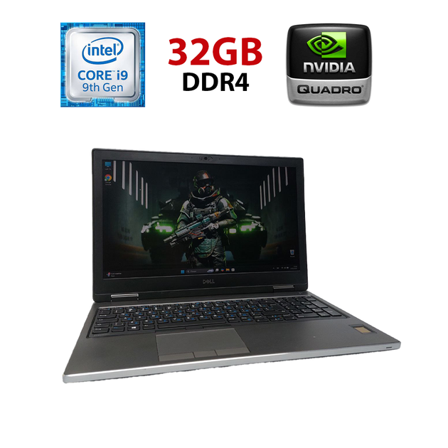 Мобильная рабочая станция Dell Precision 7540 / 15.6" (1920x1080) IPS / Intel Core i9-9980HK (8 (16) ядер по 2.4 - 5.0 GHz) / 32 GB DDR4 / 512 GB SSD / nVidia Quadro T1000, 4 GB GDDR6, 128-bit / WebCam б/у - Фото 1 Мобильная рабочая станция Dell Precision 7540 / 15.6" (1920x1080) IPS / Intel Core i9-9980HK (8 (16) ядер по 2.4 - 5.0 GHz) / 32 GB DDR4 / 512 GB SSD / nVidia Quadro T1000, 4 GB GDDR6, 128-bit / WebCam б/у - изображение 1
