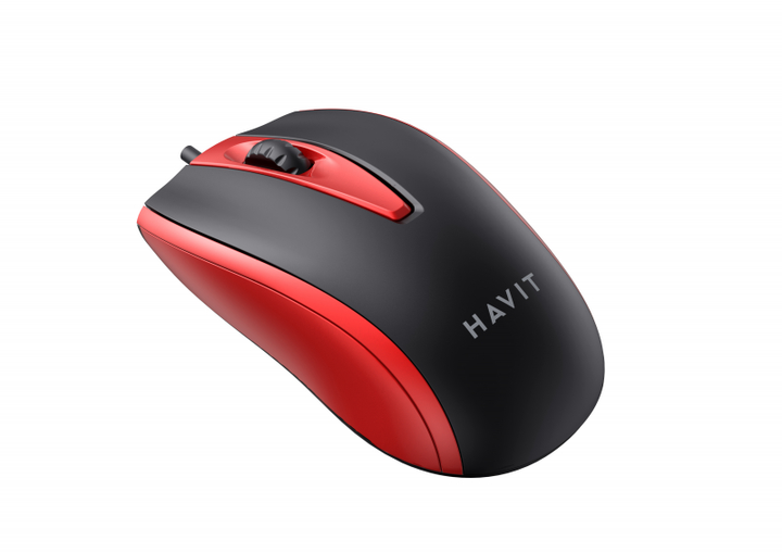 Проводная мышь HAVIT HV-MS871 USB Red (1200 DPI, 3 кл) - изображение 2