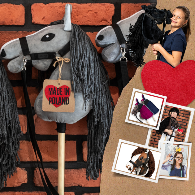 Великий кінь на палиці Hobby Horse Skippi з недоуздком і віжками Сірий (5906660867043) - зображення 5