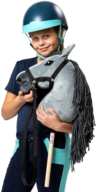 Великий кінь на палиці Hobby Horse Skippi з недоуздком і віжками Сірий (5906660867043) - зображення 15