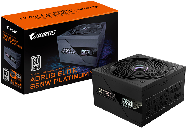 Zasilacz Gigabyte AORUS ELITE P850W 80+ Platinum Modular PCIe 5.1 (rev. 1.1) Black (GP-AE850PM PG5) - obraz 7