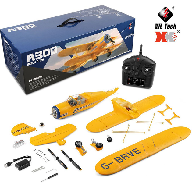 Літак WL Toys A300-BEECH D17S акумуляторний Жовтий (1015-367-00) - зображення 4