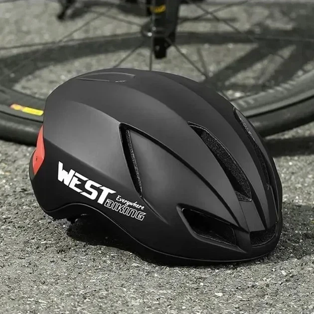 Велошлем West Biking YP0708113 аеродинамічний дихаючий 58-61 см Чорний (1015-547-00) - зображення 2