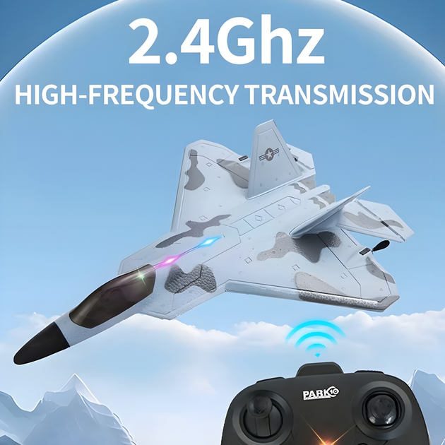 Радіокерований літак BauTech Raptor F22 військова версія з LED-підсвічуванням та гіроскопом Сірий (1015-732-00) - зображення 5