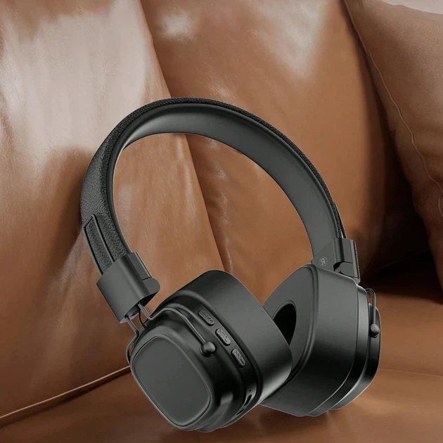 Навушники BauTech Bluetooth вінтажні бездротові Чорний (1015-617-00) - зображення 7