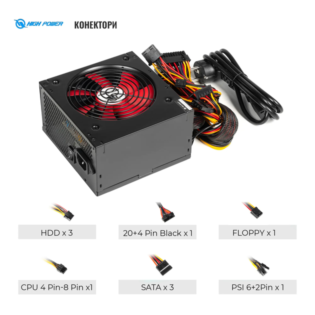 Блок живлення HighPower 500W Eco II BR500 80+ Bronze (HPE-500BR-A12S) - изображение 5