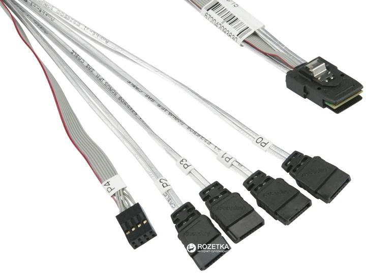Кабель Supermicro MiniSAS SFF-8087 to 4 SATA с Sideband 70 см (CBL ...