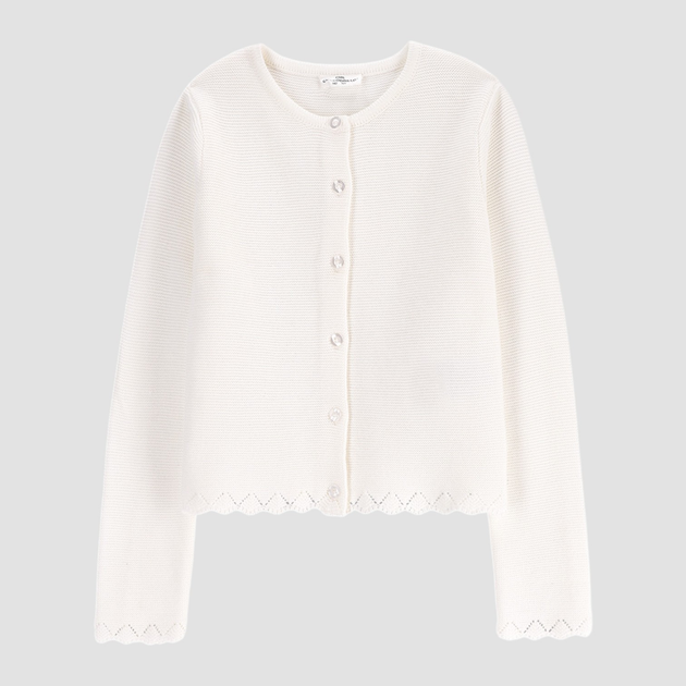 Подростковый вязаный кардиган для девочки Coccodrillo Elegant Junior Girl WC5172201EJG-003 146 см Экрю (5904986527177) 
