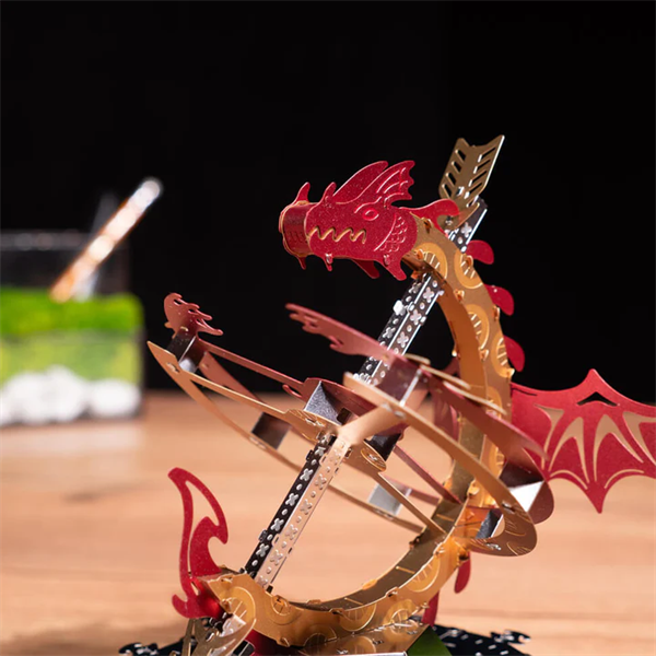 Колекційна модель-конструктор Metal Time Sun Chaser Dragon Stand Clock Сонячний годинник (MT025) - изображение 8