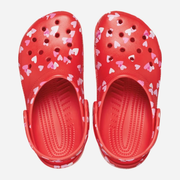 Chodaki młodzieżowe dziewczęce Crocs Classic Vday Clog Kids 209754-6ZR 37-38 (J57) Czerwone (198445107924) - obraz 4