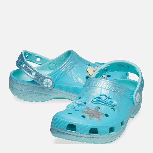 Підліткові крокси-сабо для дівчинки Crocs Classic Frozen Elsa Clog Kids 210235-90H 37-38 Різнокольорові (196265808144) - зображення 3
