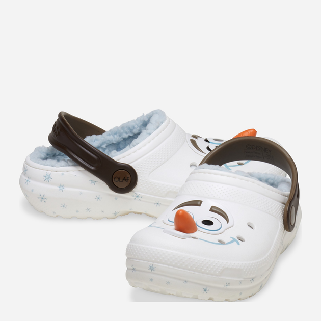 Chodaki dziecięce dla dziewczynki ocieplane Crocs Classic Frozen Olaf Clog T 210236-90H 27-28 Białe (196265808168) - obraz 3