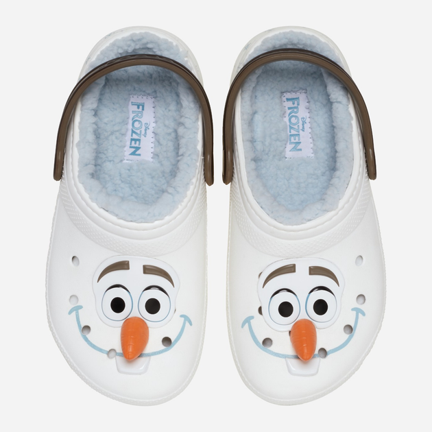 Дитячі крокси-сабо утеплені для дівчинки Crocs Classic Frozen Olaf Clog T 210236-90H 22-23 (C6) Білі (196265808199) - зображення 4