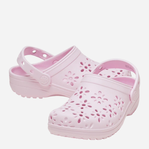 Chodaki młodzieżowe dziewczęce Crocs Classic Floral Cut Out Clog Kids 210943-6ZW 36-37 (J46) Jasnoróżowe (198445118579) - obraz 3