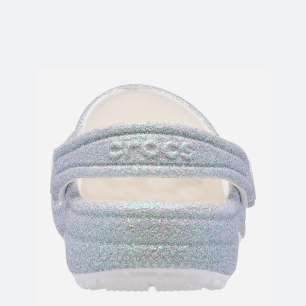 Дитячі крокси-сабо для дівчинки Crocs Classic Iridescent Glitter Clog Kids T 210985-100 22-23 (C6) Сріблясті (198445120442) - зображення 6