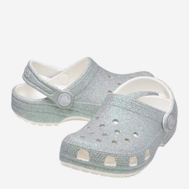 Chodaki dziecięce dla dziewczynki Crocs Classic Iridescent Glitter Clog Kids 210986-100 28-29 (C11) Srebrne (198445120626) - obraz 3