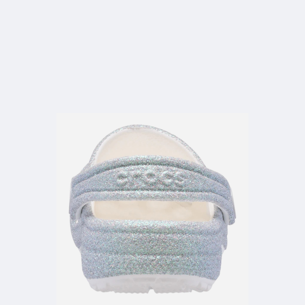 Chodaki dziecięce dla dziewczynki Crocs Classic Iridescent Glitter Clog Kids 210986-100 33-34 (J24) Srebrne (198445120664) - obraz 5
