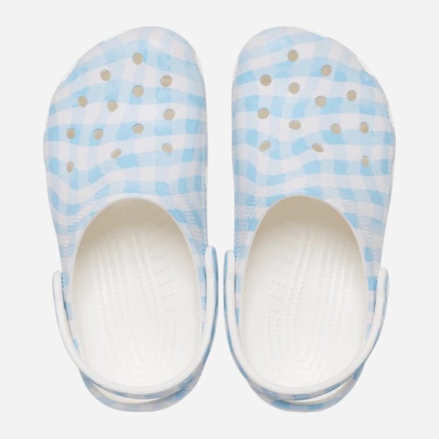 Дитячі крокси-сабо для дівчинки Crocs Classic Gingham Clog Kids 210988-16S 29-30 (C12) Блакитні (198445120909) - зображення 4
