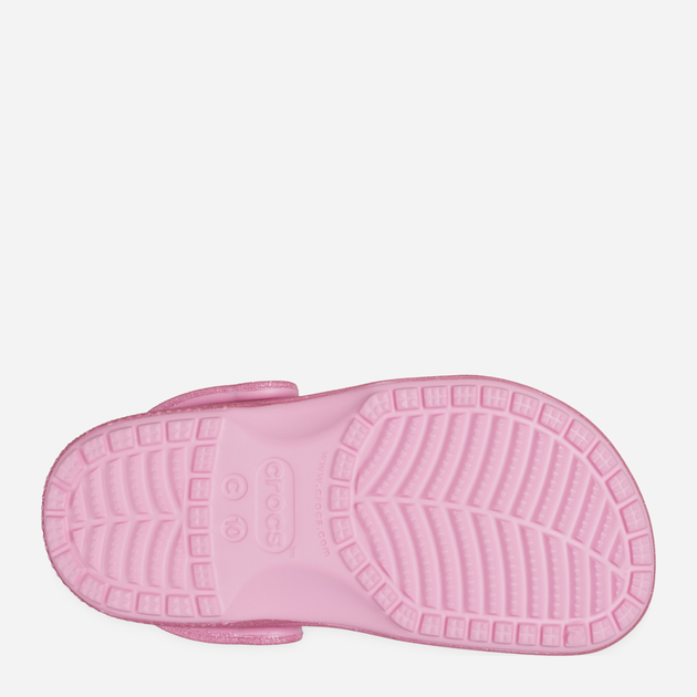 Дитячі крокси-сабо для дівчинки Crocs Classic Glitter Kids Clog T 206992-6XE 23-24 Рожеві (196265650712) - зображення 6