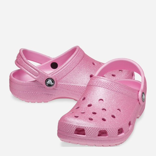 Підліткові крокси-сабо для дівчинки Crocs Classic Glitter Clog K 206993-6XE 36-37 Рожеві (196265650897) - зображення 3