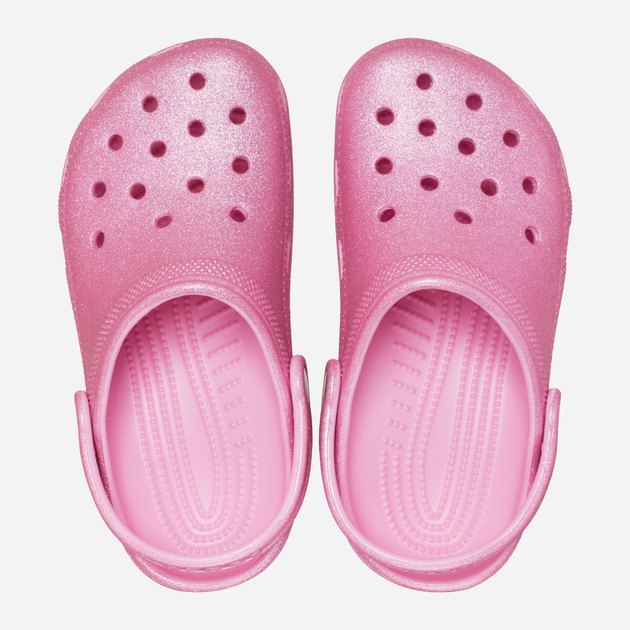 Підліткові крокси-сабо для дівчинки Crocs Classic Glitter Clog K 206993-6XE 37-38 Рожеві (196265650903) - зображення 4