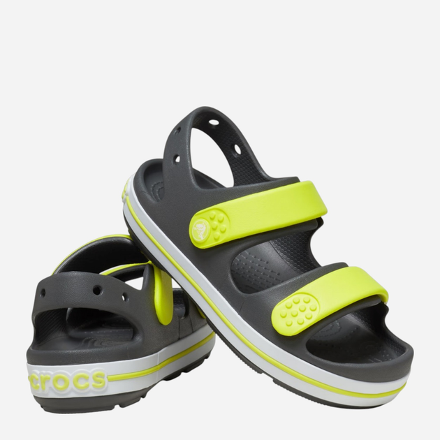 Дитячі сандалії для хлопчика Crocs Crocband Cruiser Sandal Kids 209423-1NJ 28-29 (C11) Сірий/Салатовий (196265658046) - зображення 3
