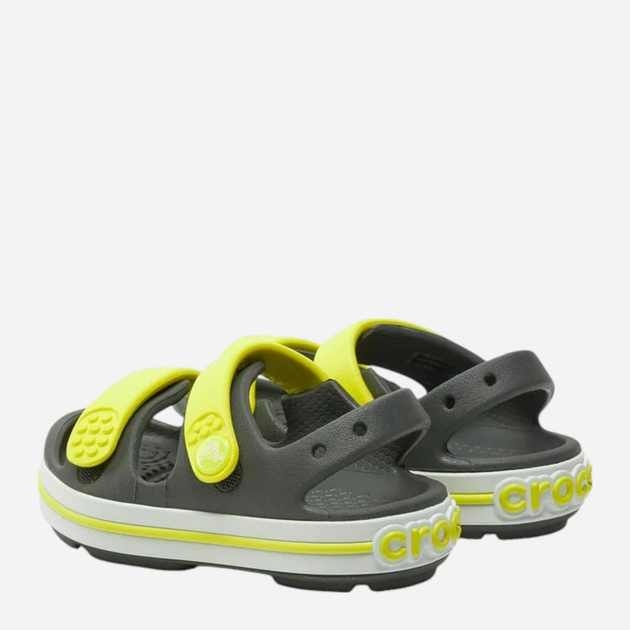 Дитячі сандалії для хлопчика Crocs Crocband Cruiser Sandal T Kids 209424-1NJ 24-25 (C8) Сірий/Салатовий (196265658275) - зображення 3