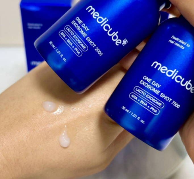 Сыворотка с экзосомами и спикулами для сужения пор Medicube One Day Exosome Shot Pore Ampoule 7500 30ml - изображение 7