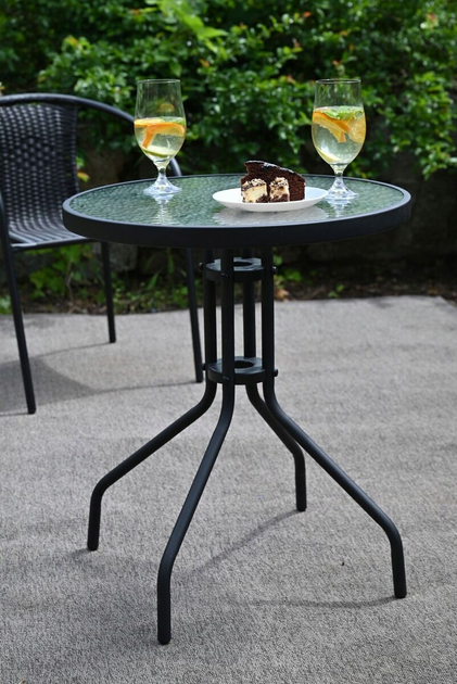 Stolik ogrodowy OTE Bistro szklany śr. 60 cm czarny (OTE-001-BISTRO-STOL-60) - obraz 6