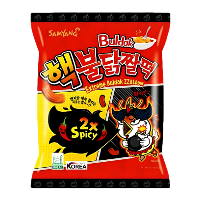 Снеки Samyang Chicken flavor Zzaldduk Spicy x2 80g - Фото 1 Снеки Samyang Chicken flavor Zzaldduk Spicy x2 80g - зображення 1