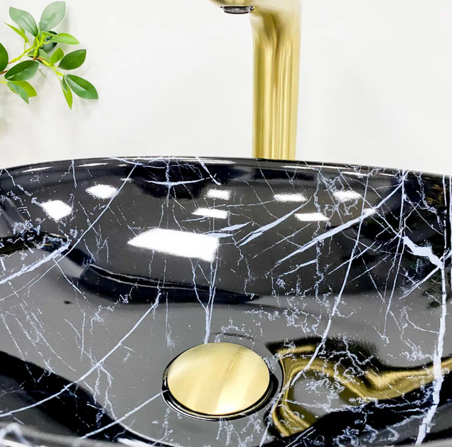 Умывальник (раковина) VBI PARMA BLACK STONE GLOSSY накладной - изображение 3
