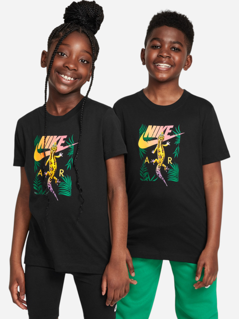 Koszulka chłopięca młodzieżowa bawełniana Nike Sportswear FZ5158-010 M (137-147 cm) Czarna - obraz 5