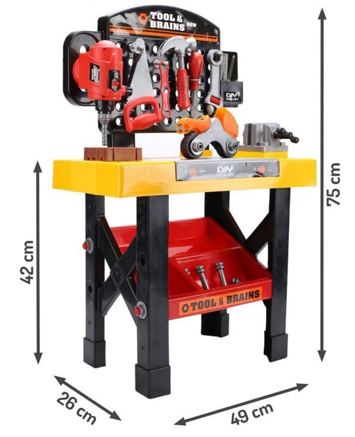 Zestaw do zabawy EcoToys Duży warsztat majsterkowicz "Tool & Brains" HC121811 (WS-5606) (5903089065524) - obraz 7