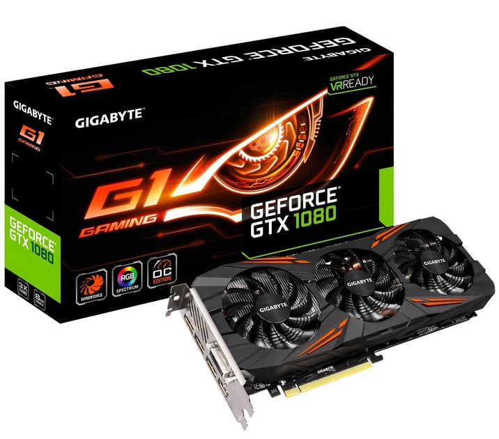 GeForce GTX 1080 8GBと 8GB×2 DDR4メモリのセット Видеокарта Gigabyte GTX 1080 8Gb Gaming G1 (GV-N1080G1 GAMING-8GD