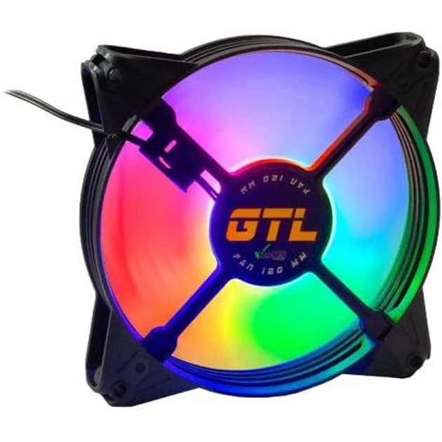Вентилятор GTL 120 мм Multicolor F1, Black (GTL-120LMCF1) - изображение 2