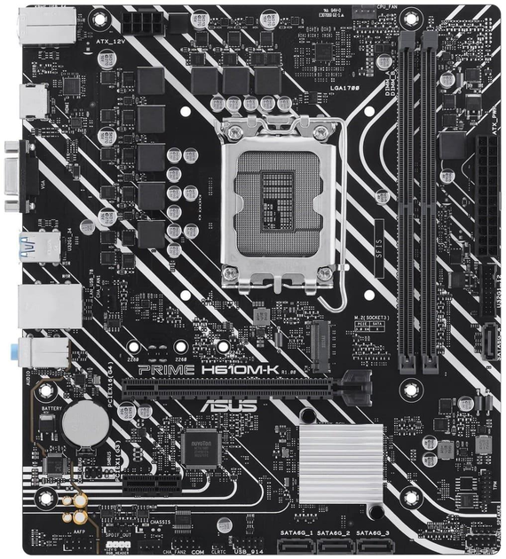 Материнська плата ASUS PRIME H610M-K (PRIME H610M-K) (Socket 1700, Intel H610, Micro-ATX) - изображение 1