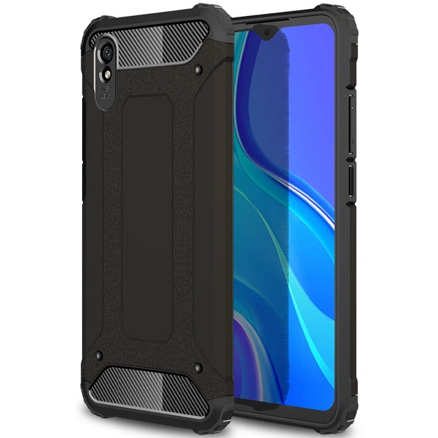 Чехол бронированный Epik Titan Shield Case для Xiaomi Redmi 9A Черный - Фото 1 Чехол бронированный Epik Titan Shield Case для Xiaomi Redmi 9A Черный - изображение 1