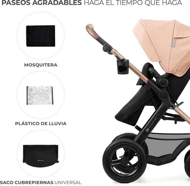 Универсальная коляска KinderKraft Moov 2 Air 3 в 1 Sand Beige (KSMOOV02BEG0000) (5902533925773) - Фото 11 Универсальная коляска KinderKraft Moov 2 Air 3 в 1 Sand Beige (KSMOOV02BEG0000) (5902533925773) - изображение 11