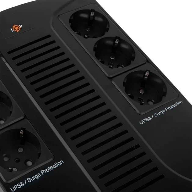 Джерело безперебійного живлення LogicPower 650VA-6PS, Lin.int., AVR, 6 x євро, пластик (LP4324) - зображення 3