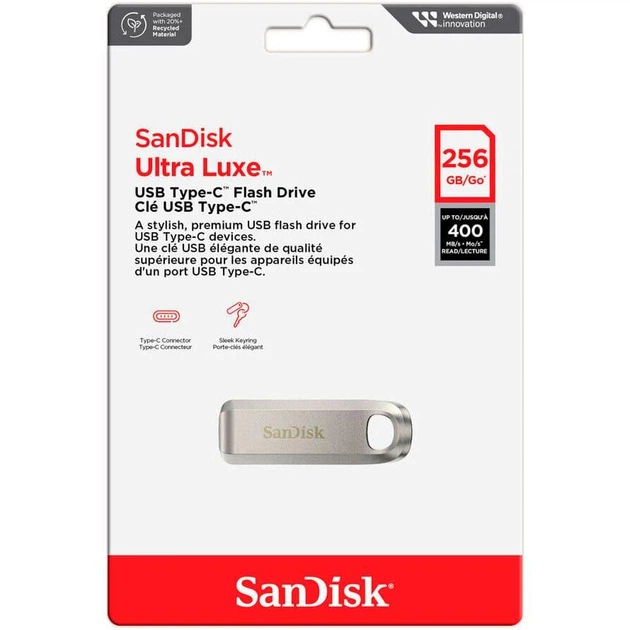 Флеш-накопитель Sandisk Flash USB 3.2 Gen1 Ultra Luxe Type-C 256Gb (400Mb/s) (SDCZ75-256G-G46) - Фото 5 Флеш-накопитель Sandisk Flash USB 3.2 Gen1 Ultra Luxe Type-C 256Gb (400Mb/s) (SDCZ75-256G-G46) - изображение 5