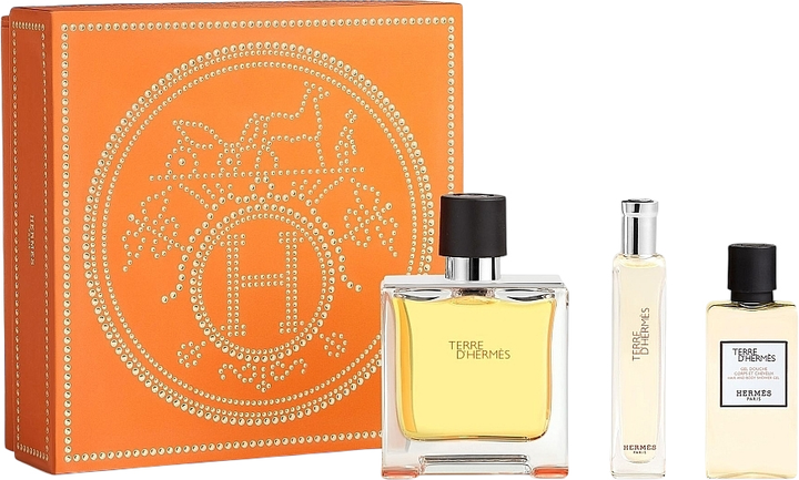 Zestaw męski Hermes Terre D'hermes Woda toaletowa 100 ml + Woda toaletowa 15 ml + Żel pod prysznic 40 ml (3346130438342) - obraz 1