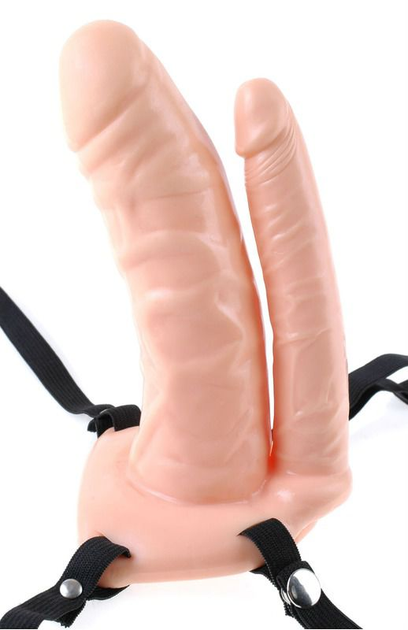 Страпон для подвійного проникнення Fetish Double Fantasy Penetrator Hollow колір тілесний (14254026000000000) - зображення 2