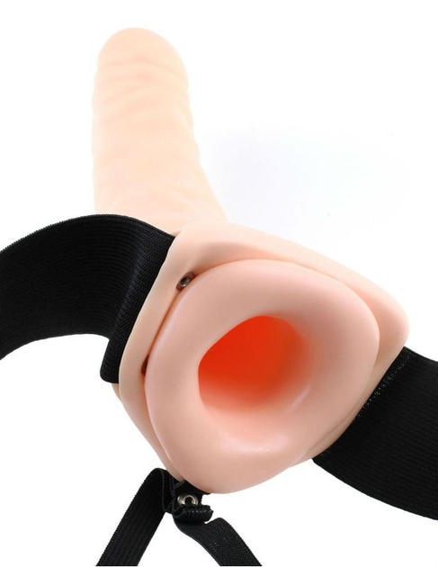 Страпон Fetish Fantasy Series 8" Vibrating Hollow Strap-On колір тілесний (15511026000000000) - зображення 2